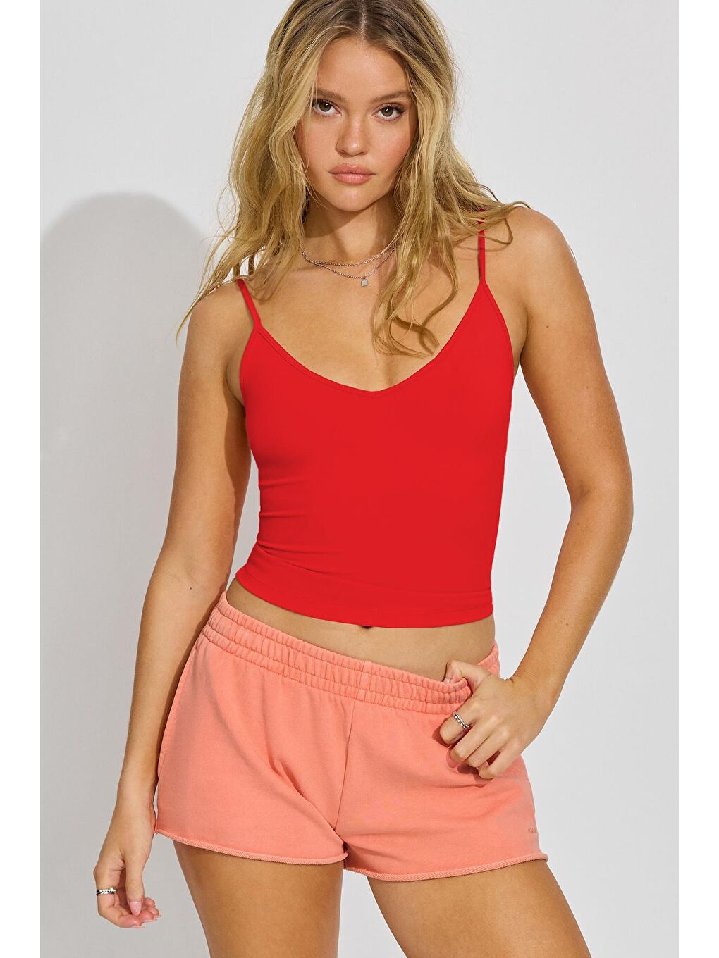 Kırmızı Askılı V Yaka Atlet Mg2454-8