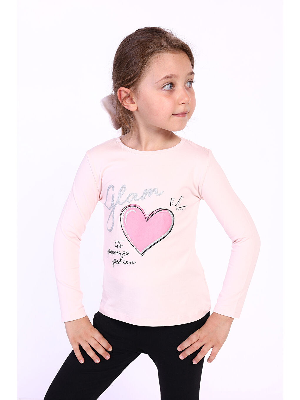 Pembe Kız Çocuk Baskılı Tişört