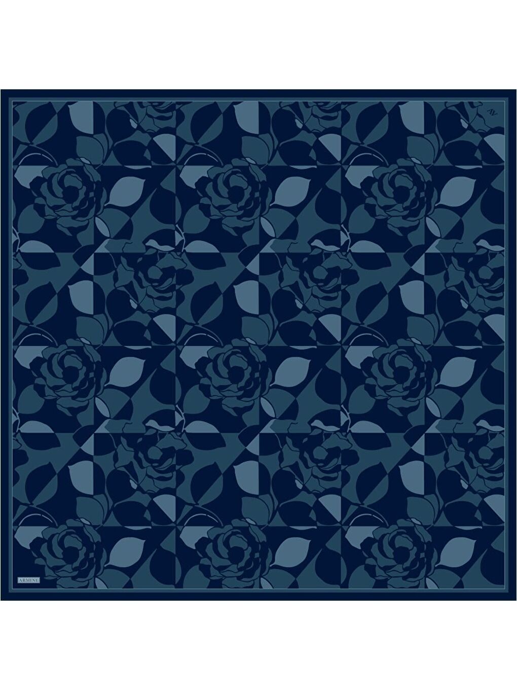 Lacivert Saf İpek Twill Eşarp 9551D 01-3