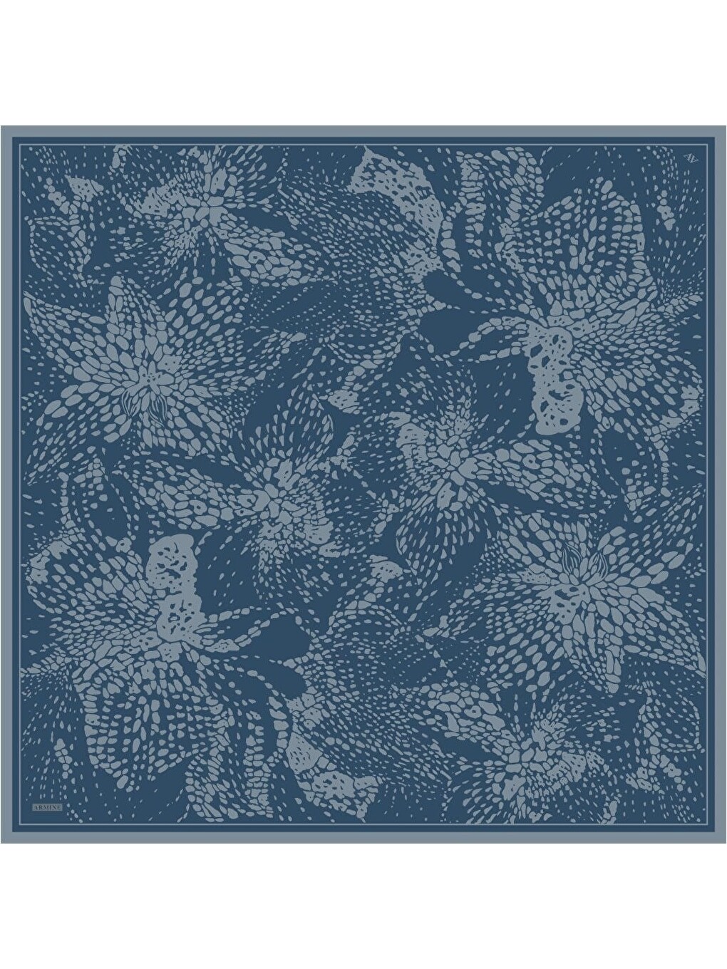 Lacivert Saf İpek Twill Eşarp 9552d 88-3