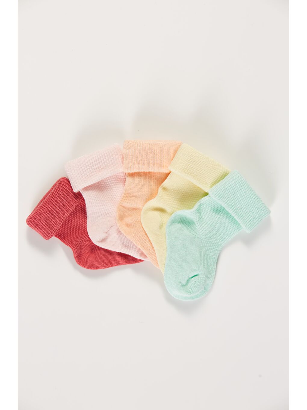 Karışık Baby Socks 5'li Kutulu Bebek Renkli Pamuklu Dikişsiz Kıvırmalı Soket Çorap-2