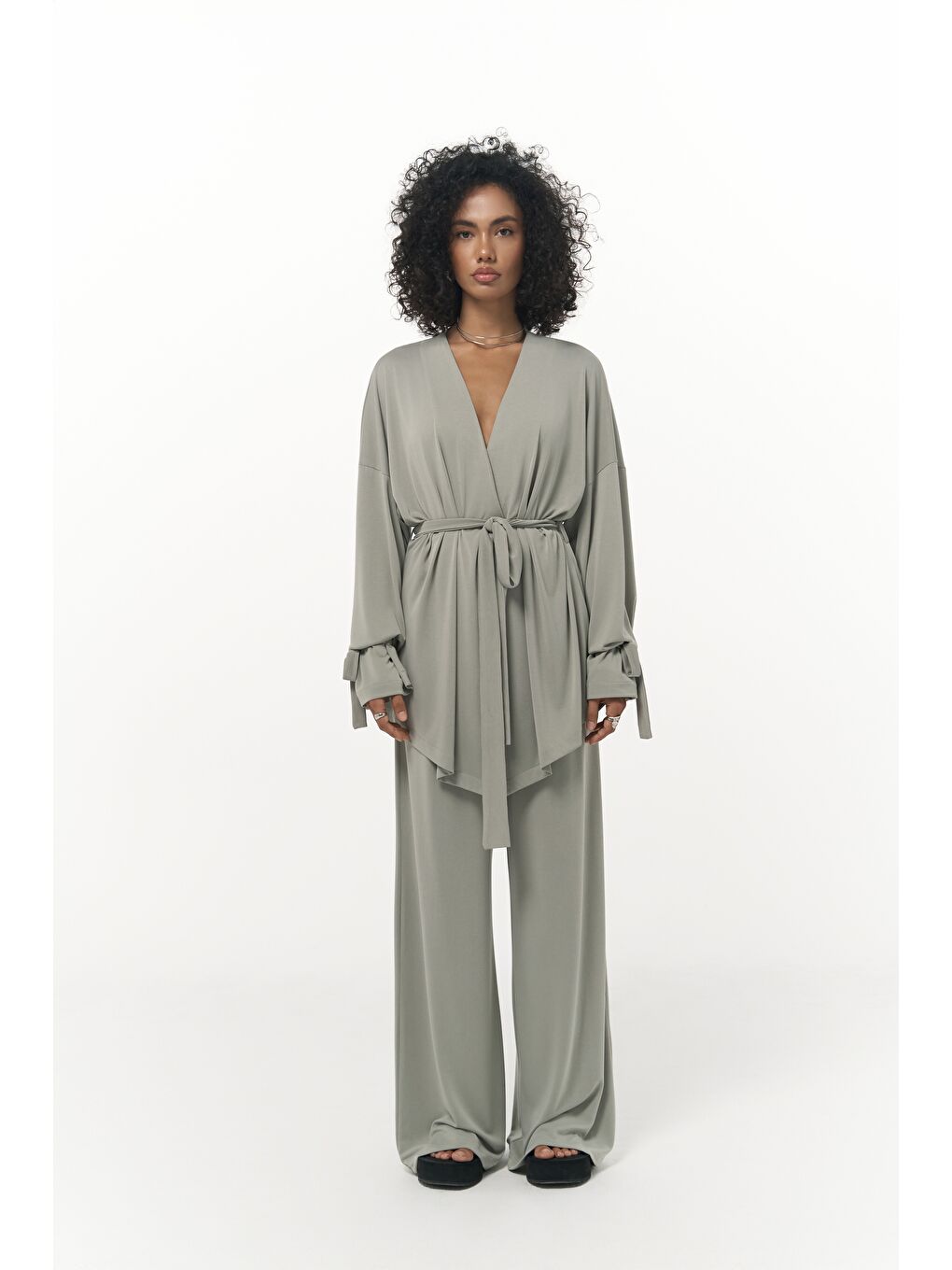 Yeşil Donna Mint Kimono Pantolon Takım