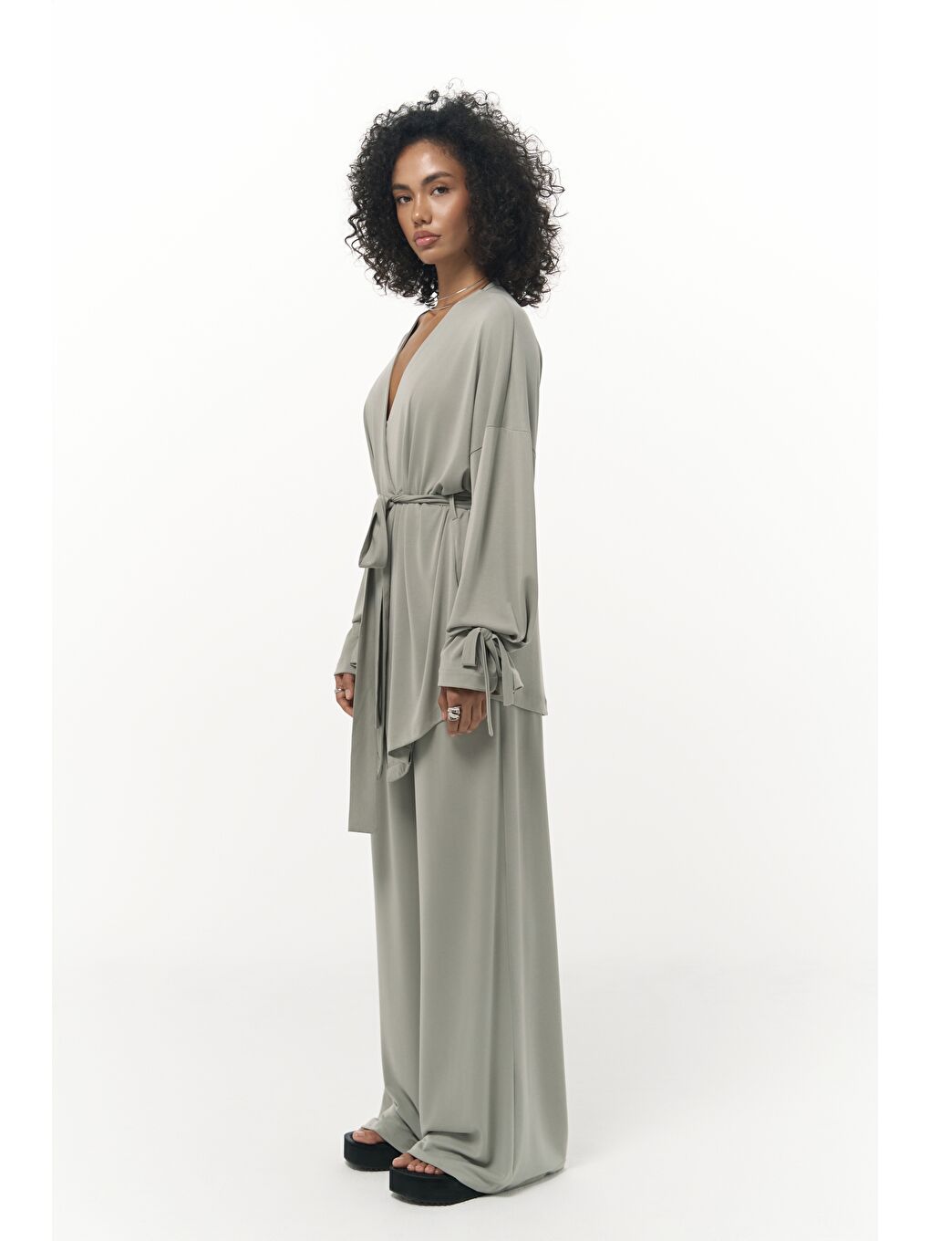 Yeşil Donna Mint Kimono Pantolon Takım-1