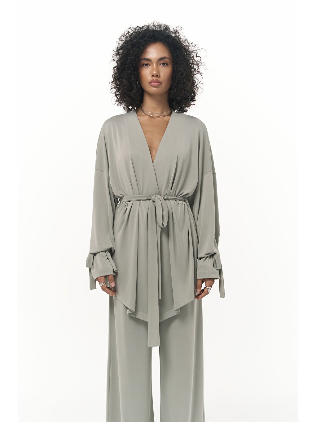 Yeşil Donna Mint Kimono Pantolon Takım-3