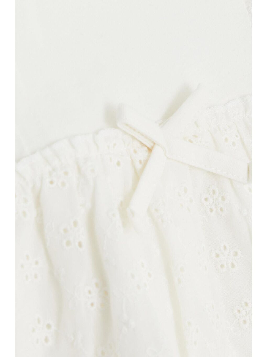 Kız Bebek Elbise Fiyonklu Nakış Güpürlü Ekru (9 Ay-2 Yaş)-2