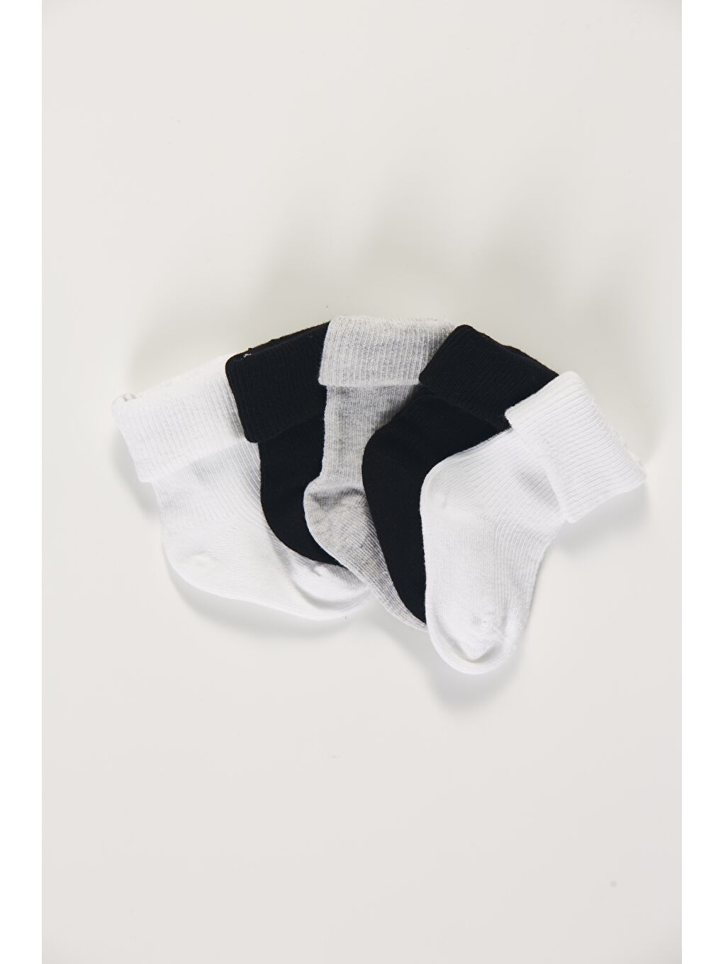 Karışık Baby Socks 5'li Kutulu Bebek Renkli Pamuklu Dikişsiz Kıvırmalı Soket Çorap-2
