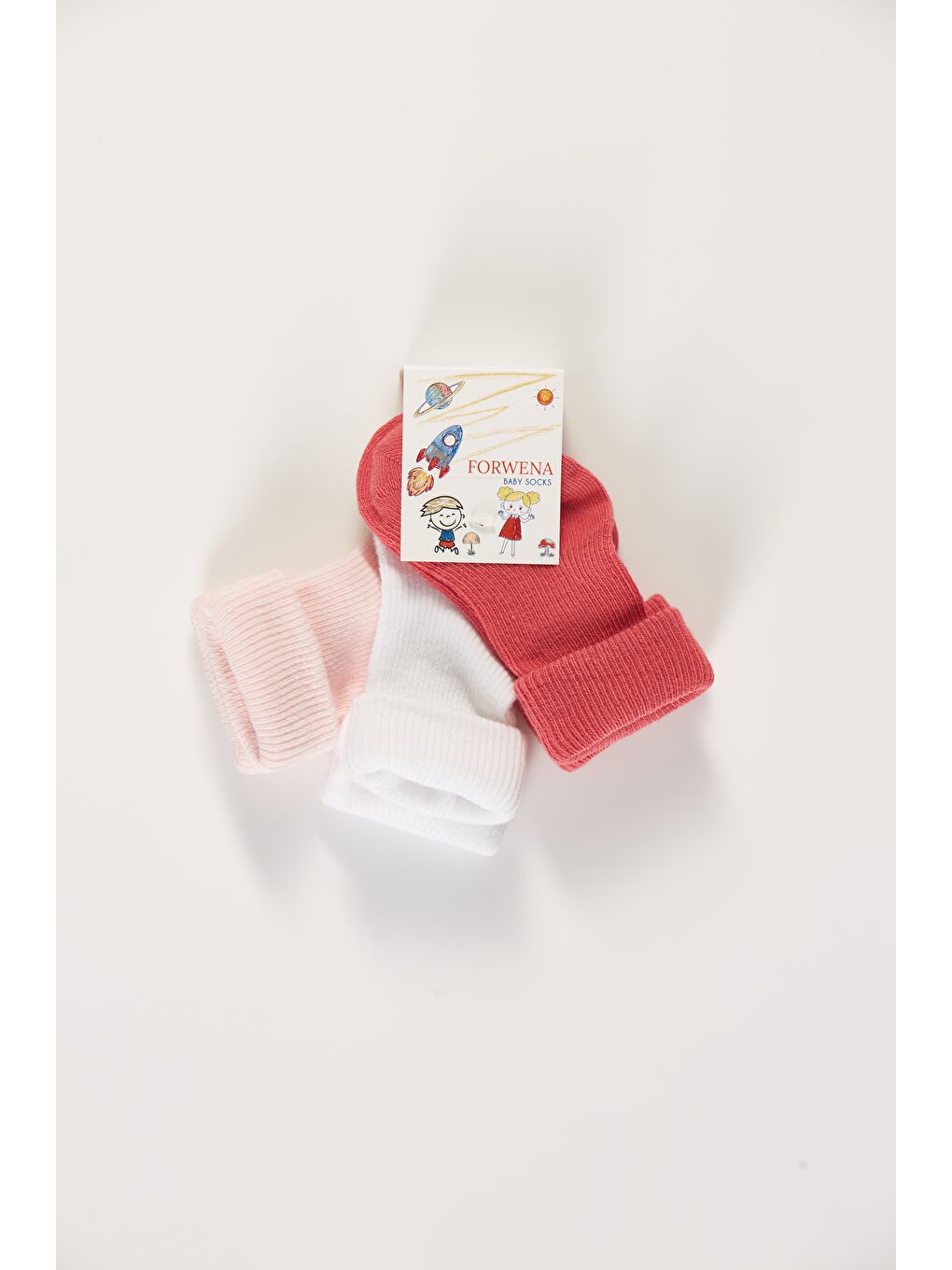 Karışık Baby Socks 3'lü Paket Bebek Renkli Pamuklu Dikişsiz Kıvırmalı Soket Çorap