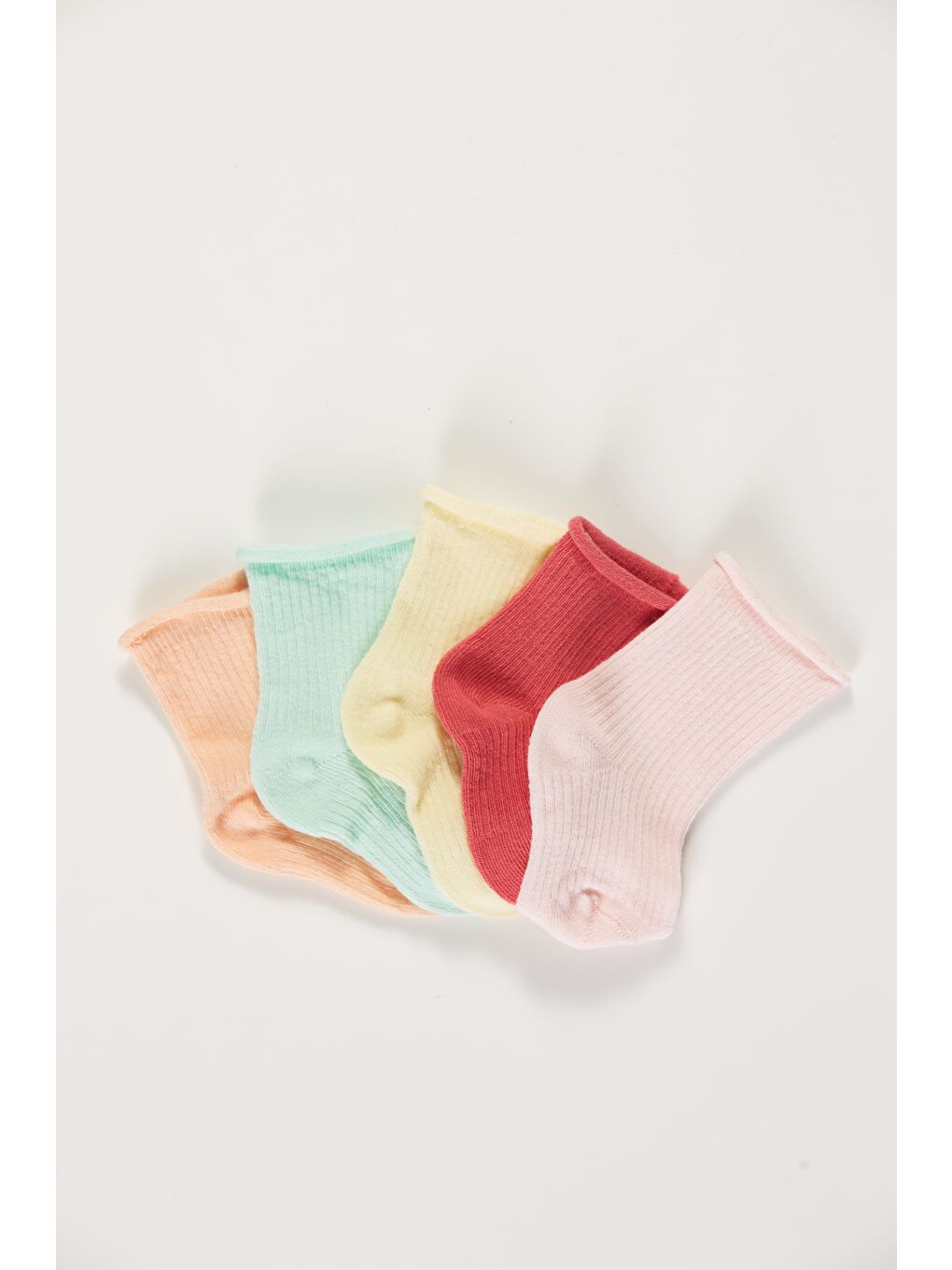 Karışık Baby Socks 5'li Kutulu Bebek Renkli Pamuklu Lastiksiz Dikişsiz Soket Çorap-2