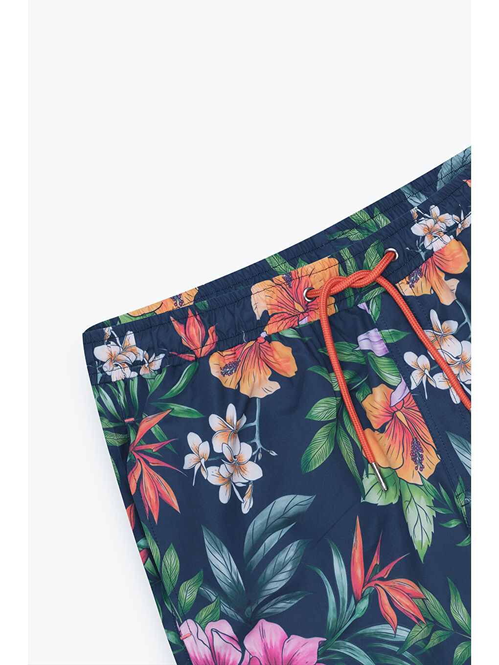 Erkek Lacivert Standart Fit Normal Kesim Cepli Hızlı Kuruyan Desenli Mayo Deniz Şortu-11