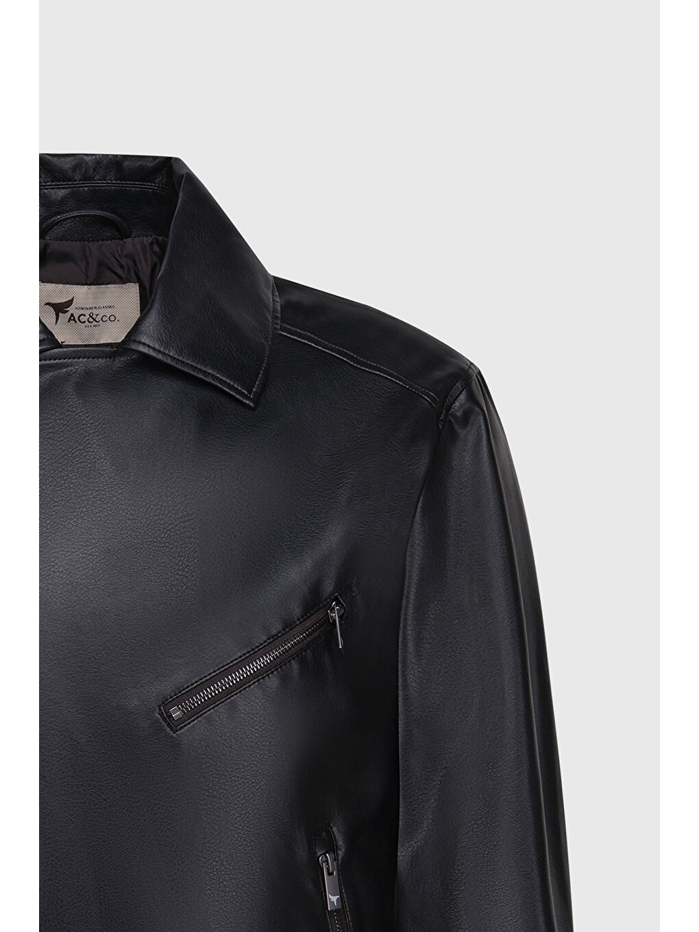 Erkek Siyah Standart Fit Normal Kesim Dik Yaka Mont-8