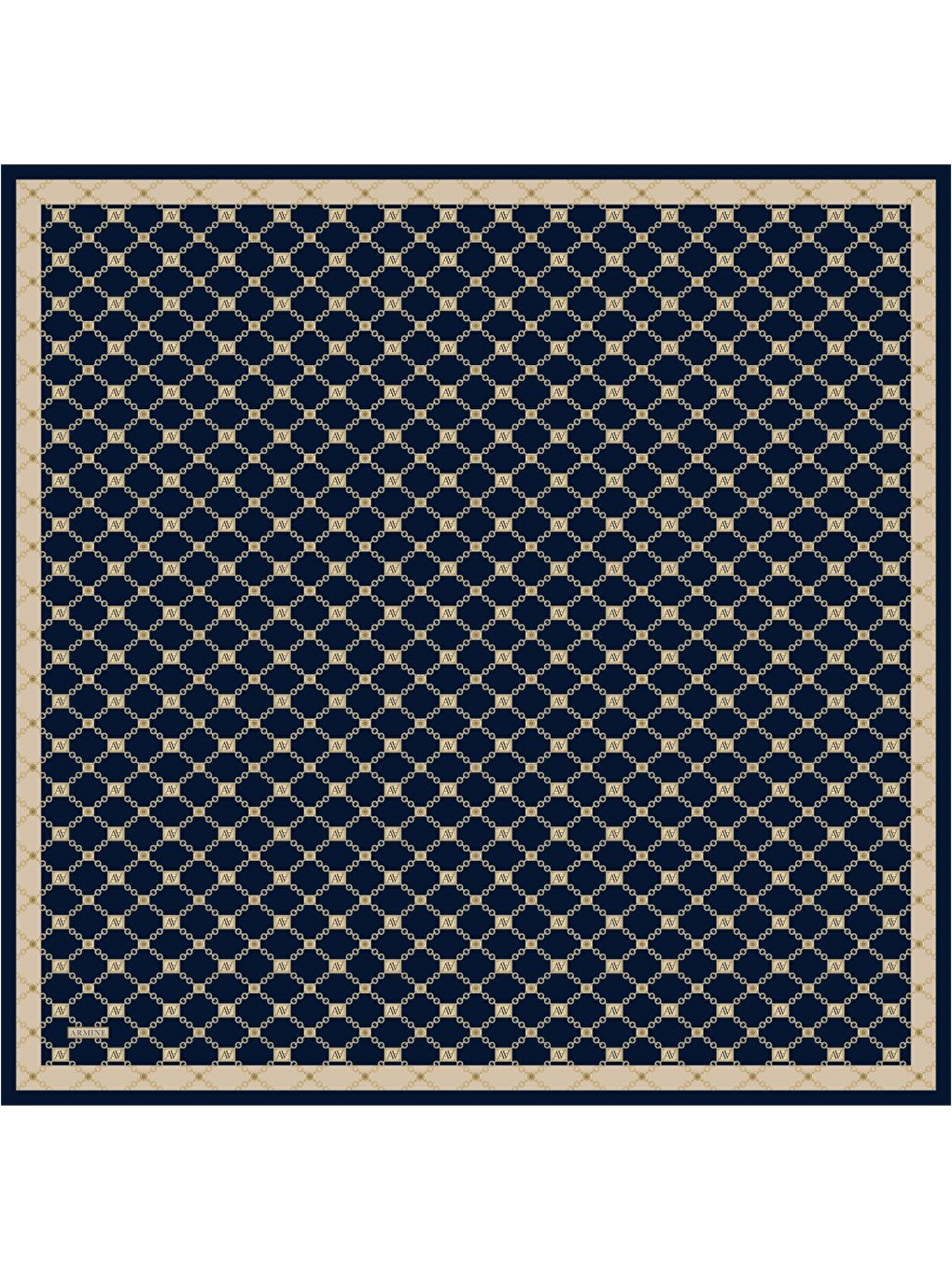 Lacivert Saf İpek Twill Eşarp 9530D 04-3