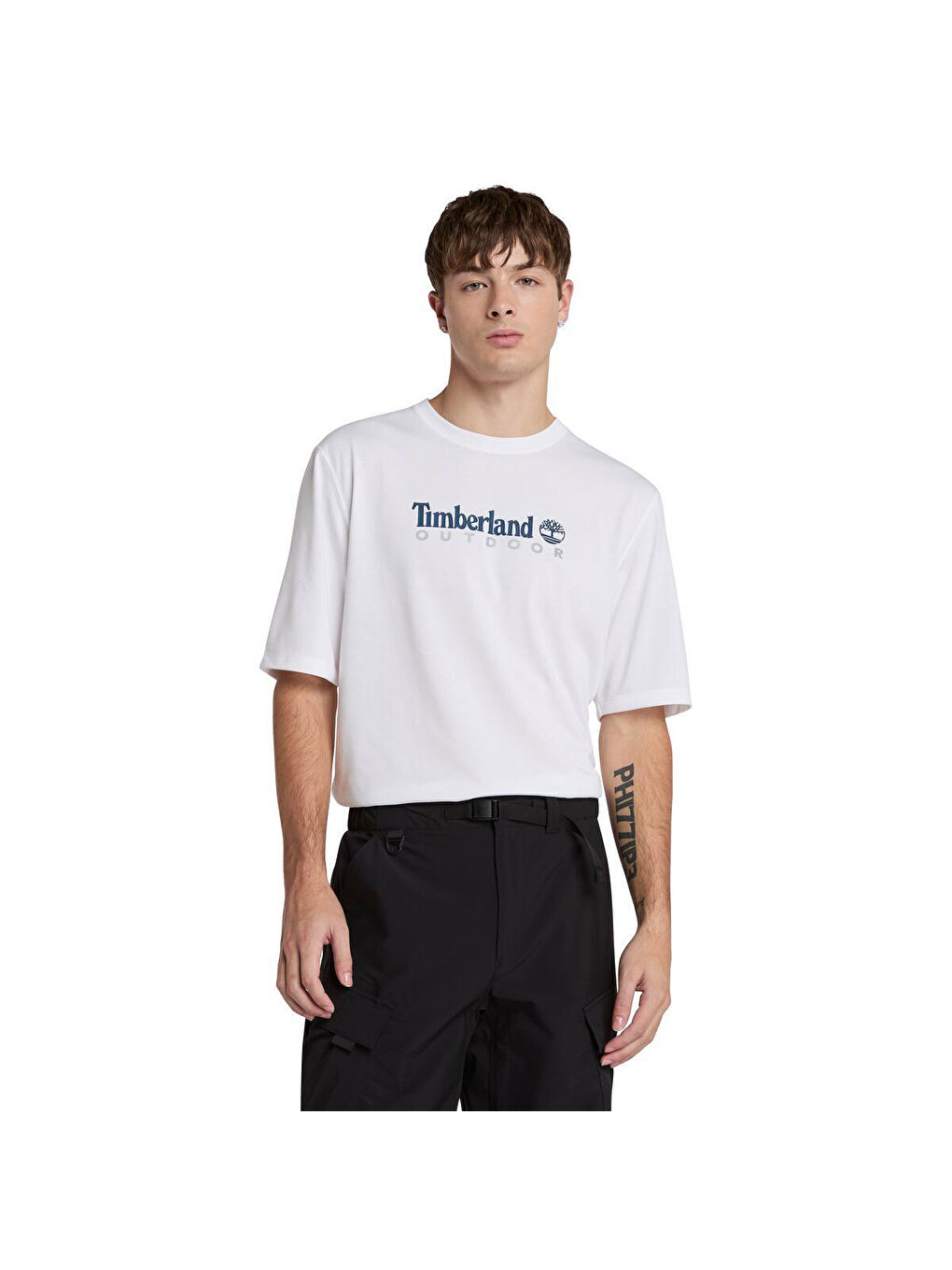 Anti Uv Outdoor Graphic Erkek Beyaz Yuvarlak Yaka Tişört