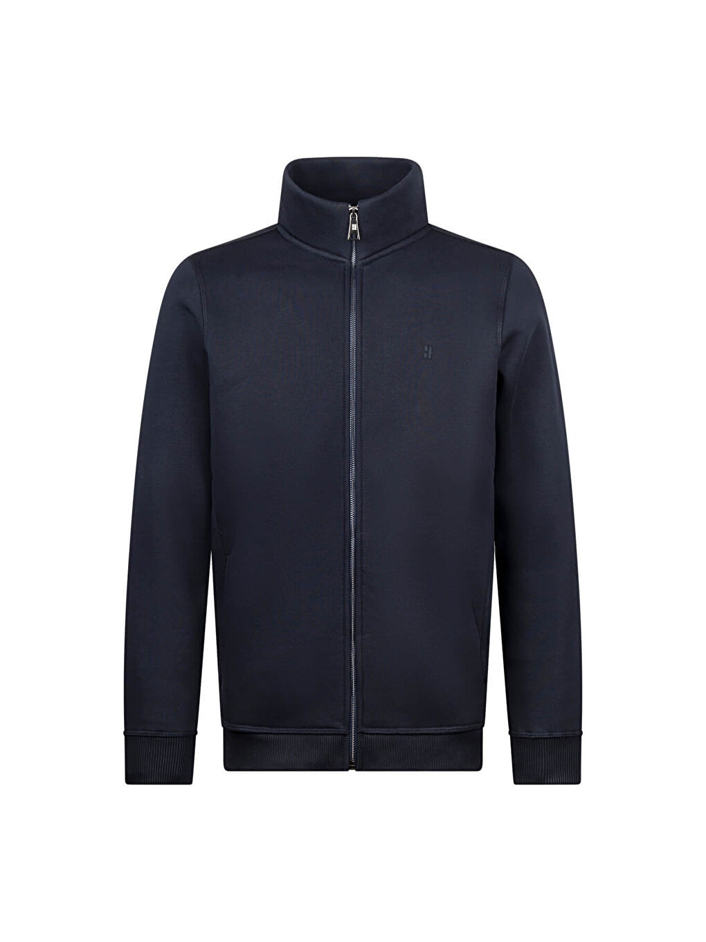Hatemoğlu Lacivert Regular Fit Pamuklu Tam  Fermuarlı Sweatshirt