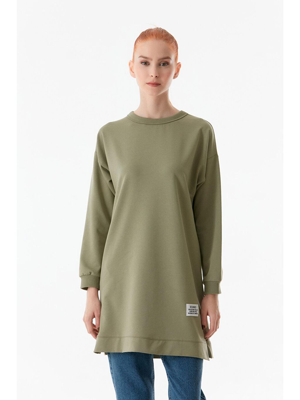 Haki Basic Bisiklet Yaka Tunik