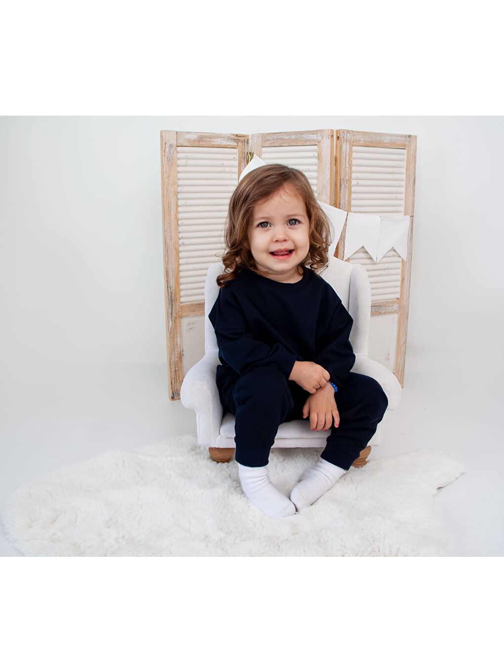 Miababy Lacivert Kız Bebek Sweatshirt