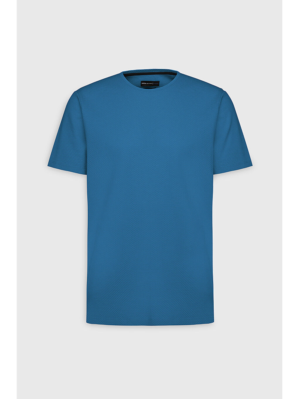 Erkek İndigo Slim Fit Dar Kesim Bisiklet Yaka Kısa Kollu Yumuşak Tuşeli Basic Tişört-5