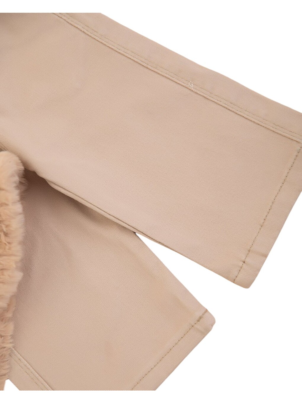 Bej Kız Çocuk Bolerolu, Fisto Detaylı Gömlekli, Keten Pantalonlu 3'lü Takım / 0-6 Yaş Beden Seçenekleri-5