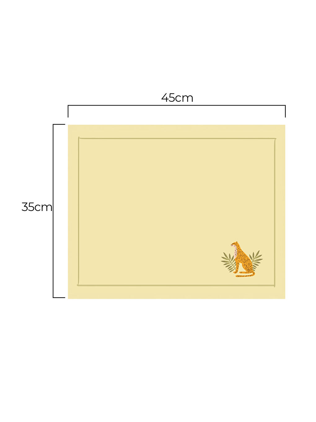Leolime Palmiye ve Çita Desenli Tropik Temalı 2'li Amerikan Servis Seti Yeşil-Beyaz-1