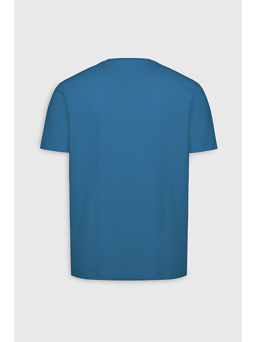 Erkek İndigo Slim Fit Dar Kesim Bisiklet Yaka Kısa Kollu Yumuşak Tuşeli Basic Tişört-8