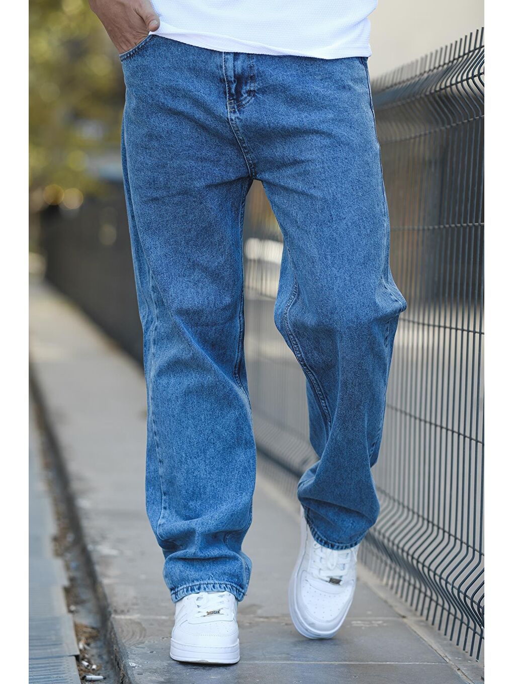 Mavi Reax 896 Beli Lastikli İpli Baggy Bol Kesim Jean Pantolon-2