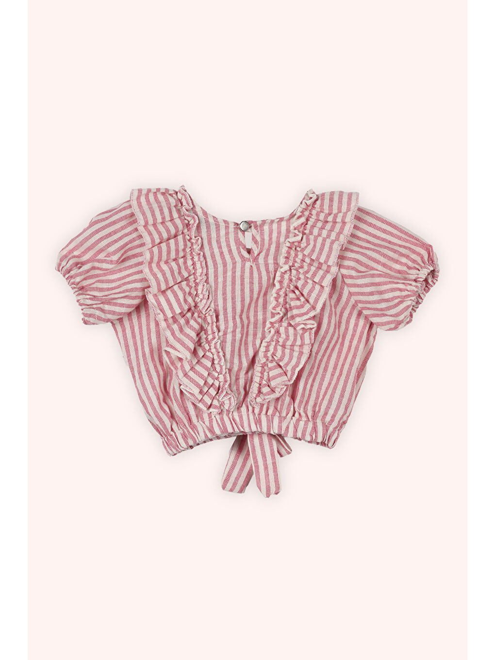 Kız Bebek Önü Büzgülü Şortlu Pembe Takım-1