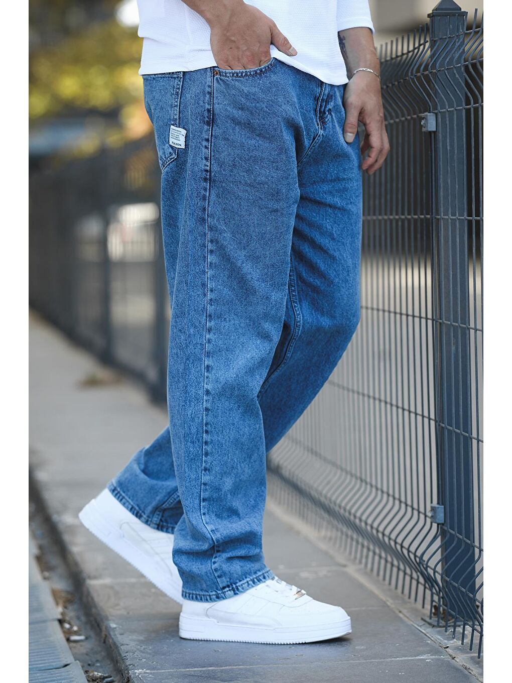 Mavi Reax 896 Beli Lastikli İpli Baggy Bol Kesim Jean Pantolon-3