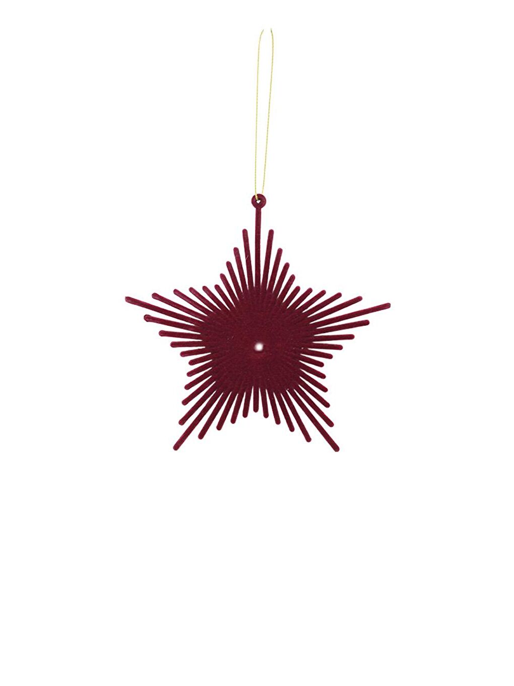 Yılbaşı Ağaç Süsü Kadife Yıldız Dekoratif Süs Bordo 13 cm-2