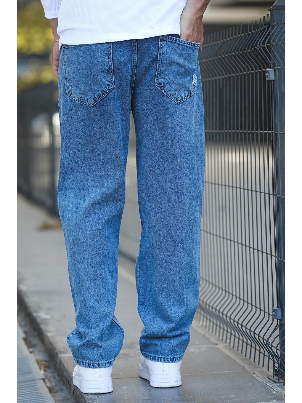 Mavi Reax 896 Beli Lastikli İpli Baggy Bol Kesim Jean Pantolon-4