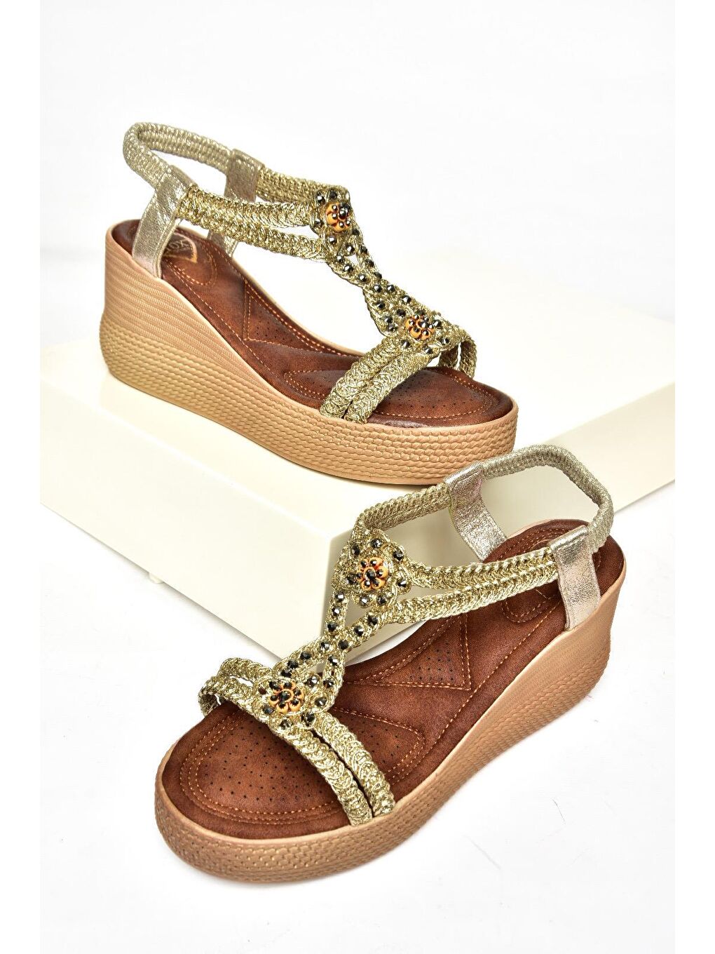 Sarı S2581880 Altın Kadın Sandalet-2