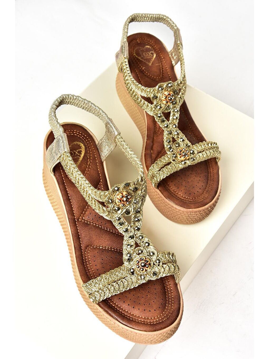 Sarı S2581880 Altın Kadın Sandalet-3
