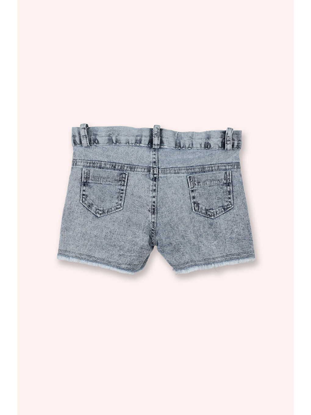 Kız Bebek Önü Büzgülü Şortlu Pembe Takım-5