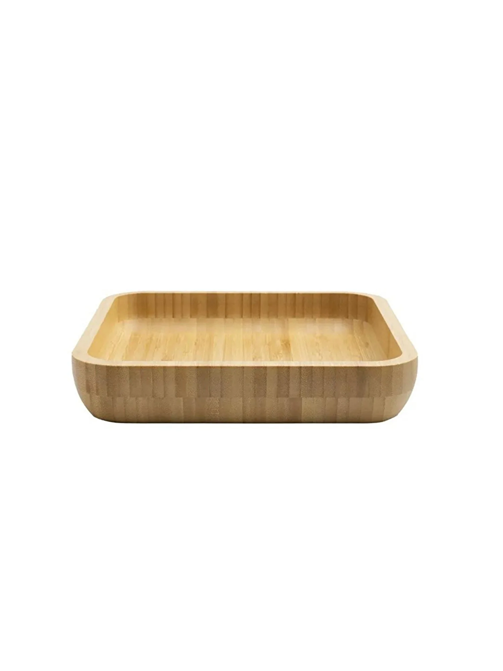 Kitchen Design Lab Açık Kahverengi 3 Adet Kare Bambu Küçük Boy Çok Amaçlı Kase, Bambu Çerezlik, Sunum Tabağı 12 Cm - 2