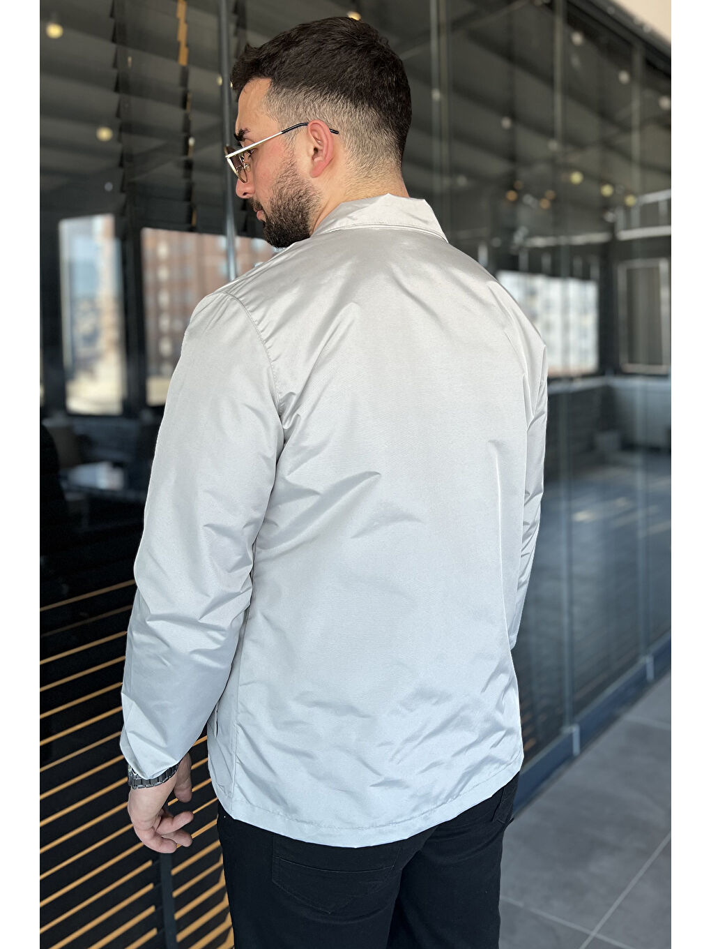 Bej Erkek Fermuarlı Ve Çıtçıtlı Çift Cepli Mevsimlik Mont-2