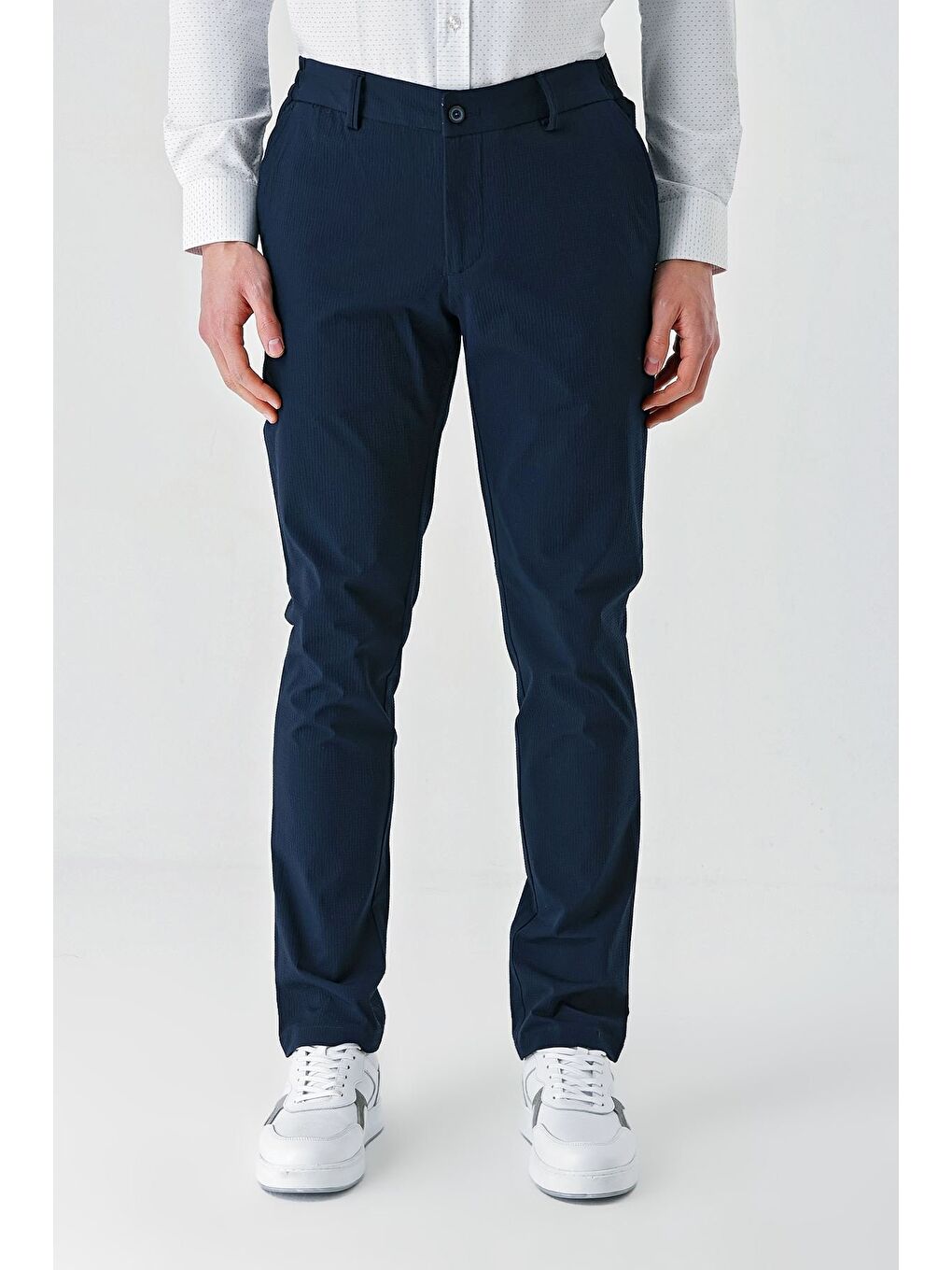 Koyu Lacivert Pamuklu Yandan Cepli Casual Slim Fit Jogger Pantolon 1003240206