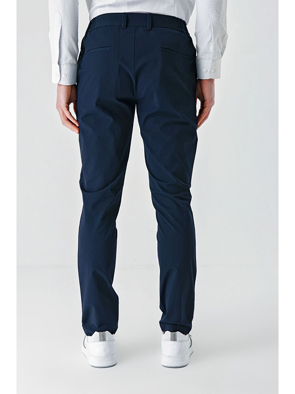 Koyu Lacivert Pamuklu Yandan Cepli Casual Slim Fit Jogger Pantolon 1003240206-4