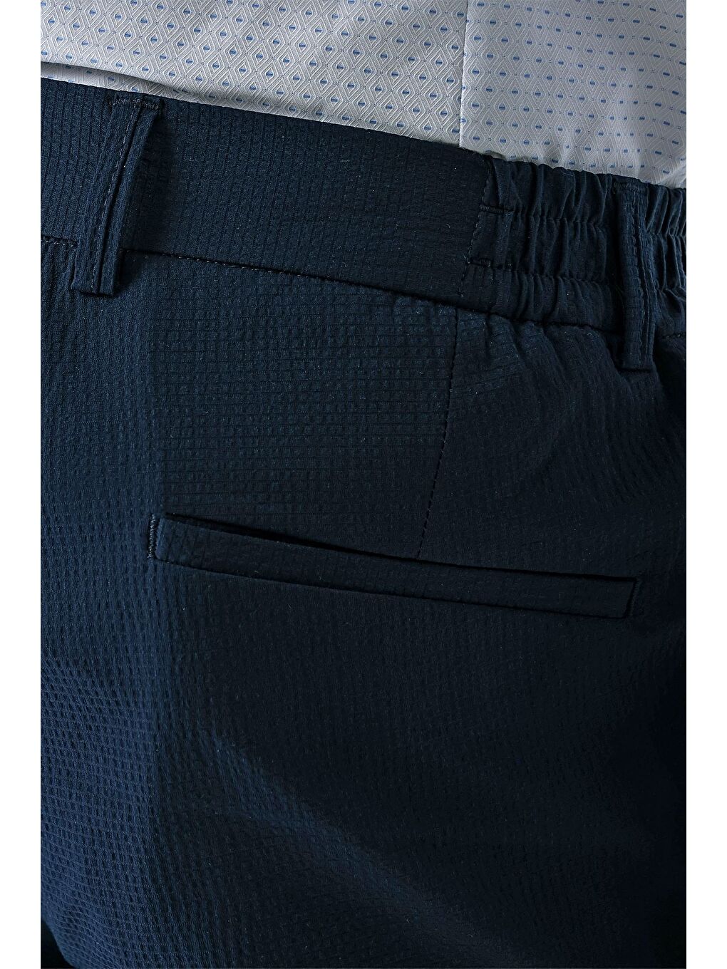 Koyu Lacivert Pamuklu Yandan Cepli Casual Slim Fit Jogger Pantolon 1003240206-5