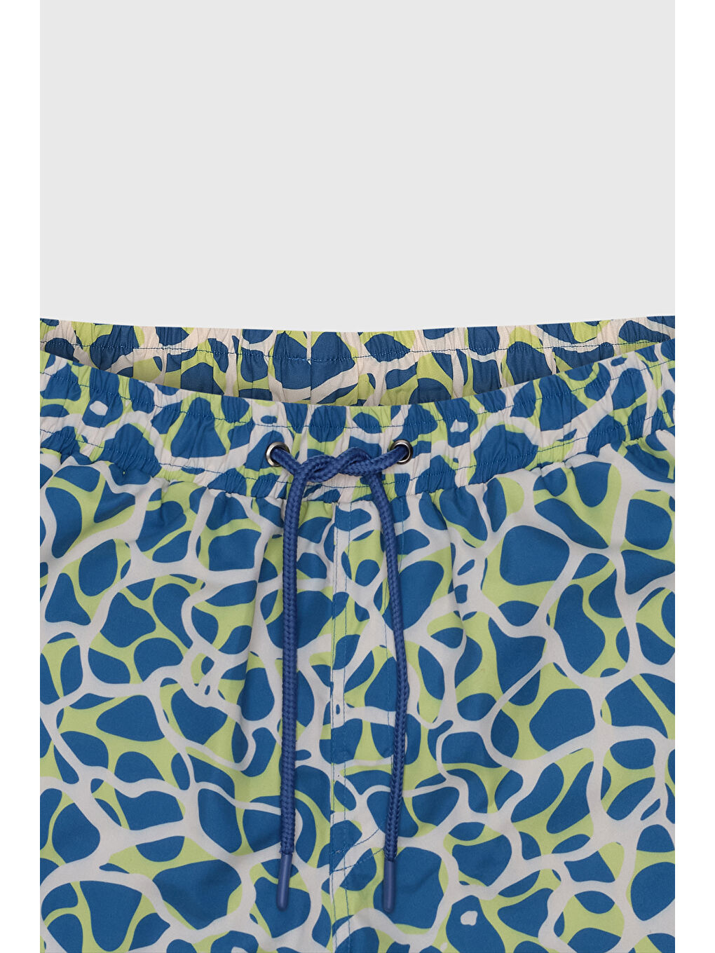 Erkek Lacivert-Yeşil Standart Fit Normal Kesim Cepli Hızlı Kuruyan Desenli Mayo Deniz Şortu-6