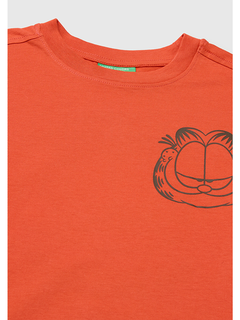 Erkek Çocuk Kırmızı Garfield Baskı Detaylı Yuvarlak Yaka T-Shirt-2