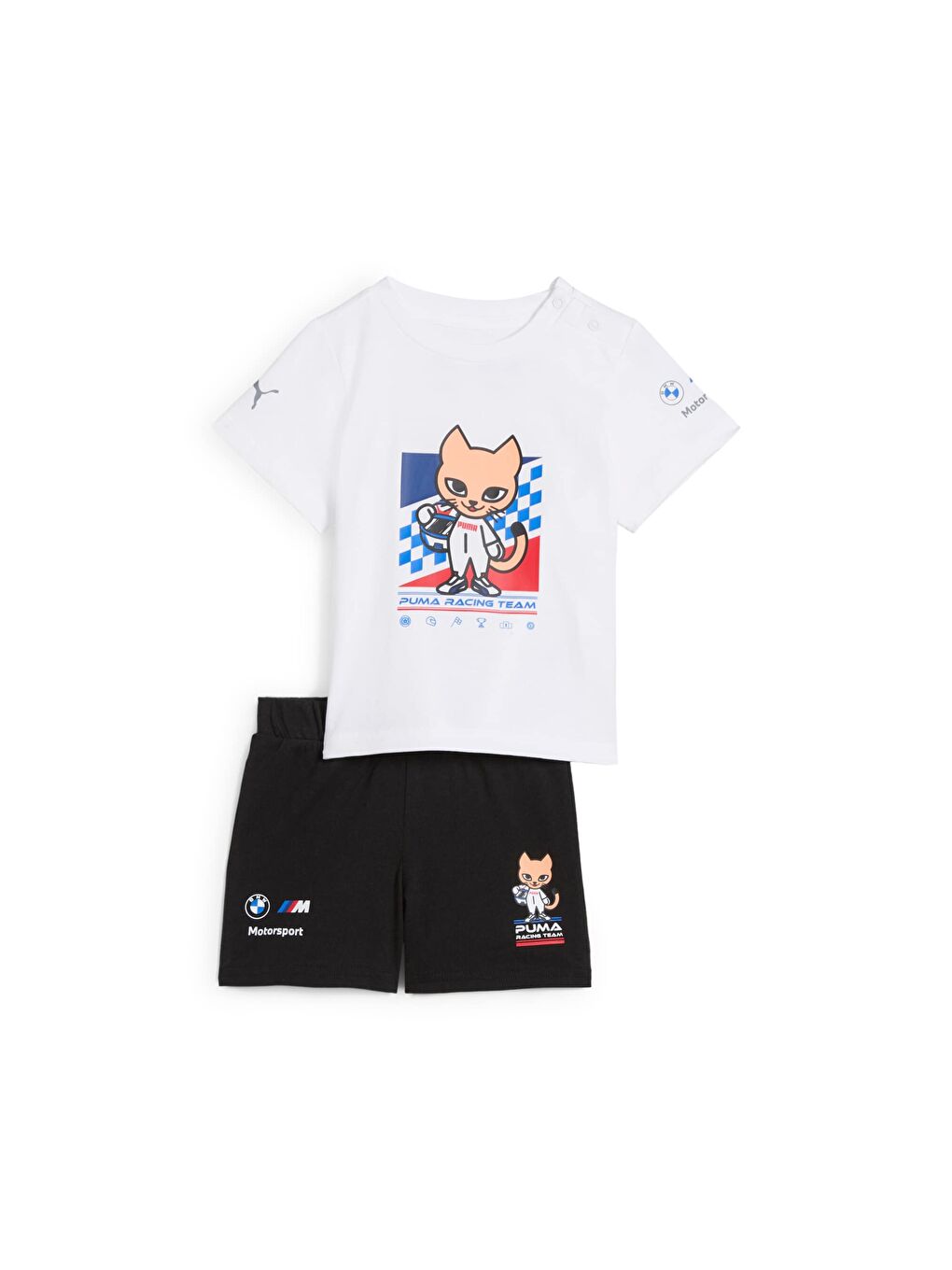 Beyaz BMW M Motorsport Bebek Kısa Kollu Eşofman Takımı