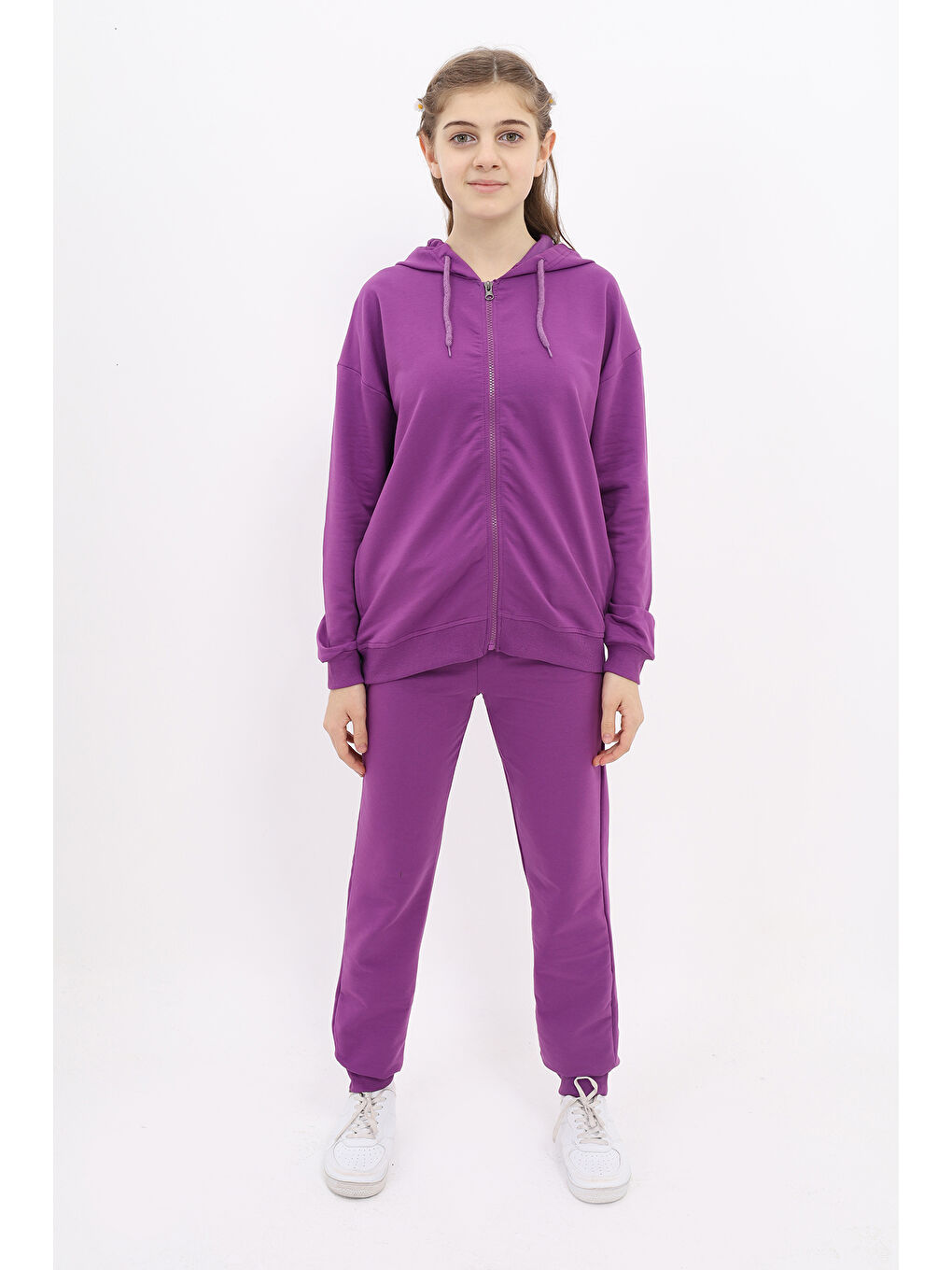 Mor Kız Çocuk Baskılı Eşofman Takım