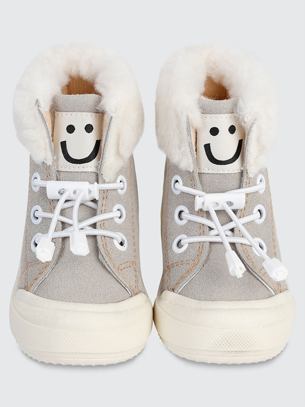 Sport Kız Çocuk Kürklü Uzun Spor Ayakkabı 21-25 Numara Gri-1