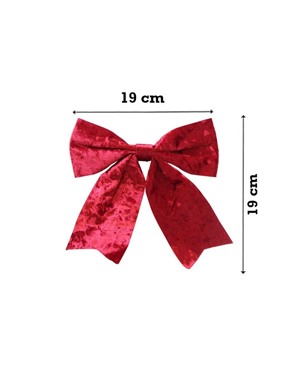 Yılbaşı Ağaç Süsü Kadife Fiyonk Asmalı Dekor Süsü Kırmızı 19 cm-1