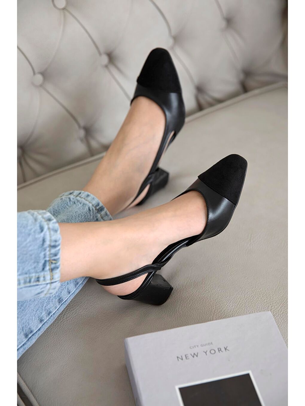 Paris Kadın Deri Topuklu Ayakkabı Siyah-1