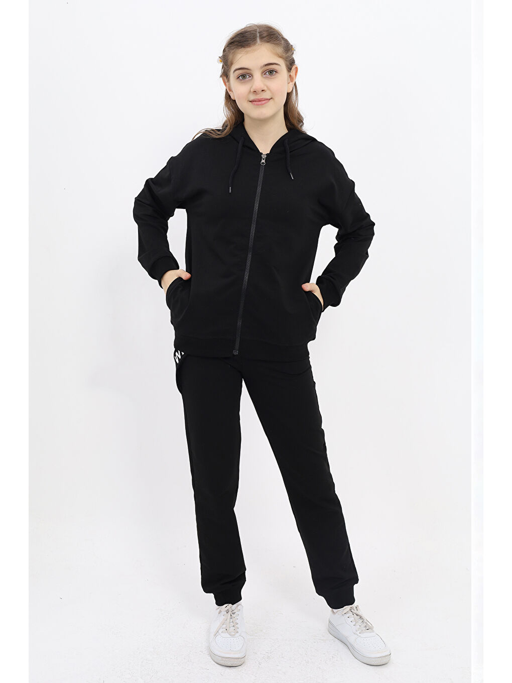 Siyah Kız Çocuk Baskılı Eşofman Takım-2