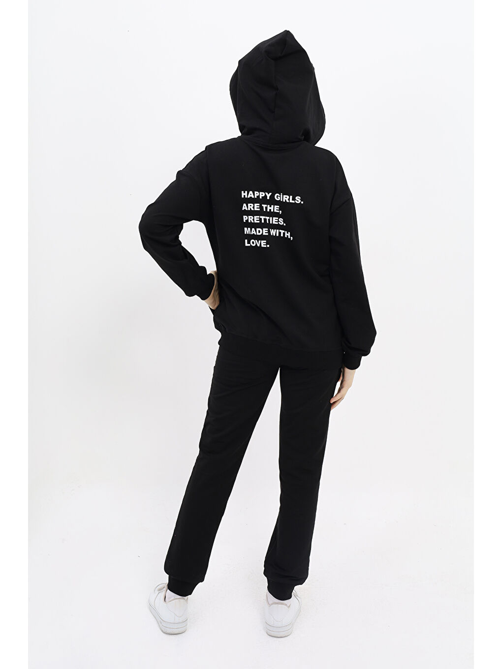 Siyah Kız Çocuk Baskılı Eşofman Takım-3