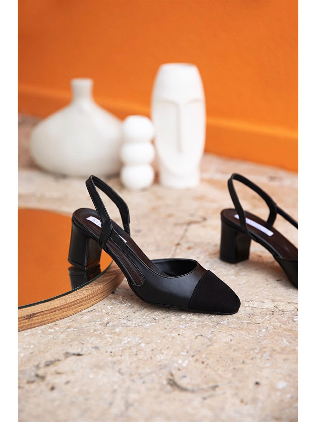 Paris Kadın Deri Topuklu Ayakkabı Siyah-2