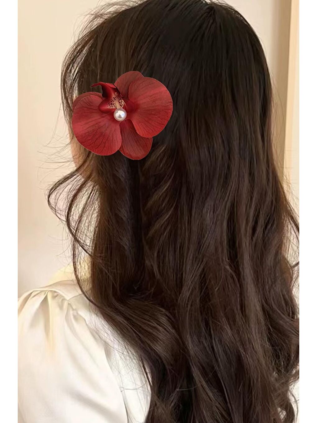 Kırmızı PENS-Aloha Orkide Çiçeği Süslü Çok Amaçlı Pens Toka-1