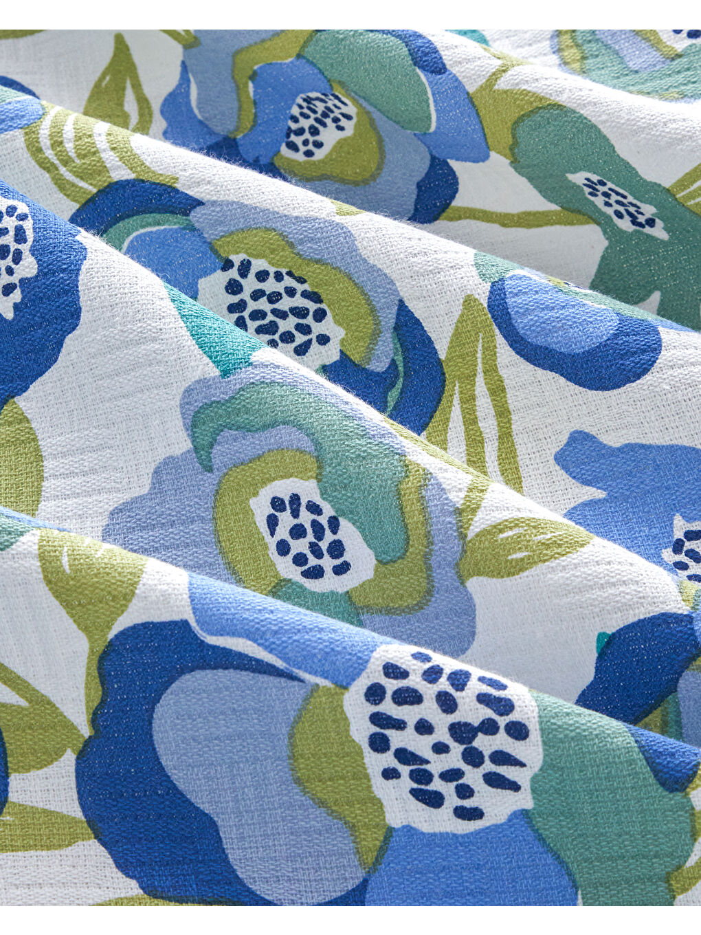 Summer Blooms Baskılı Pamuklu Çift Kişilik Pike 200x220 cm Mavi-3
