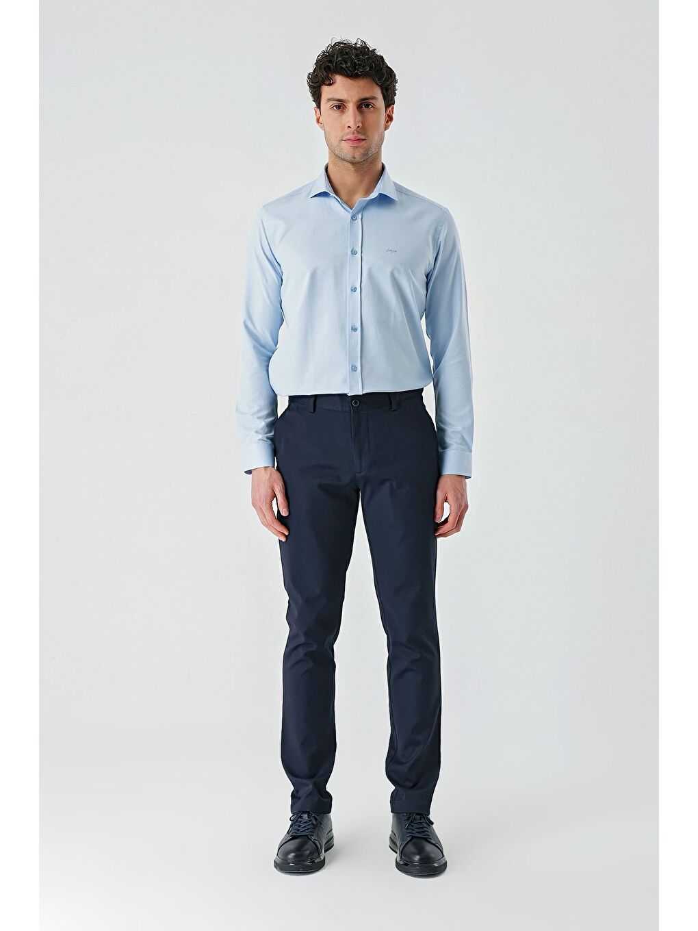 Lacivert Pamuklu Yandan Cepli Casual Slim Fit Chino Pantolon 1003240156-3