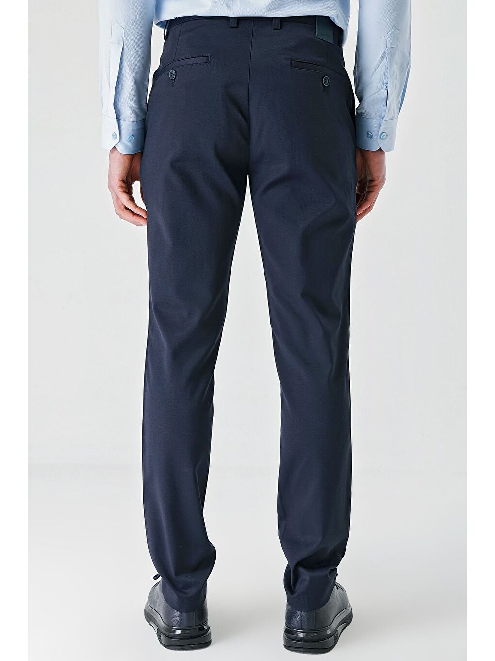 Lacivert Pamuklu Yandan Cepli Casual Slim Fit Chino Pantolon 1003240156-5